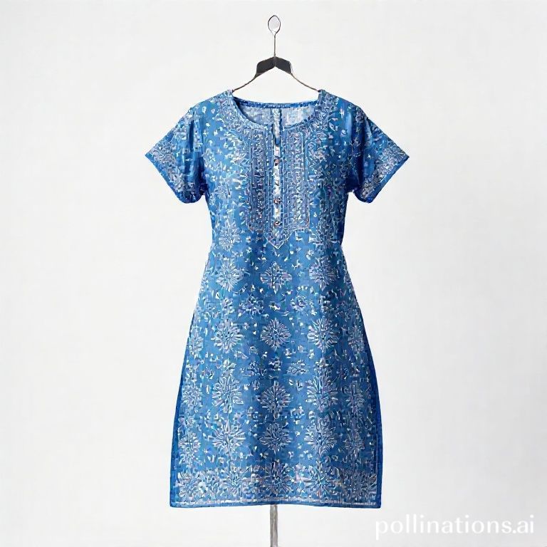 Women's Blue Chikankari Kurti